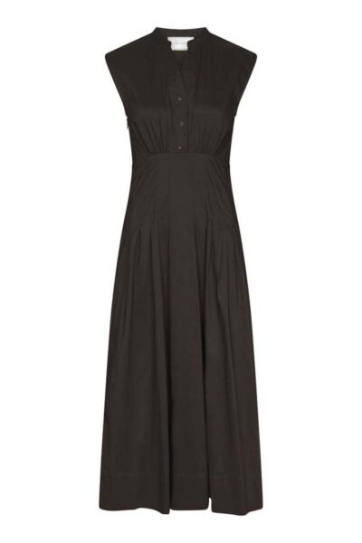 Irena poplin dress chocolate Neo Noir