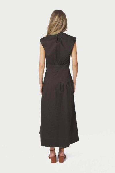 Irena poplin dress chocolate Neo Noir