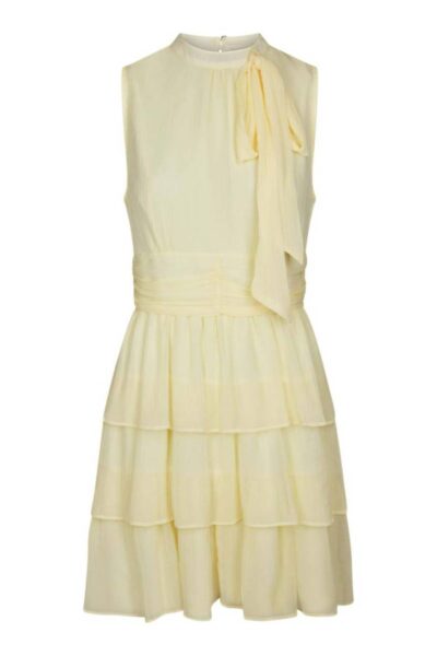 May solid chiffon dress light yellow Neo Noir
