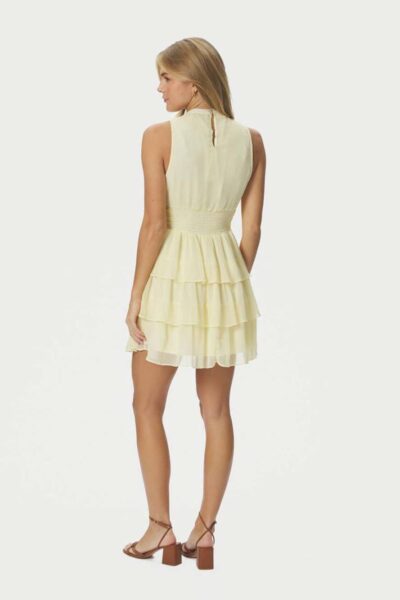 May solid chiffon dress light yellow Neo Noir