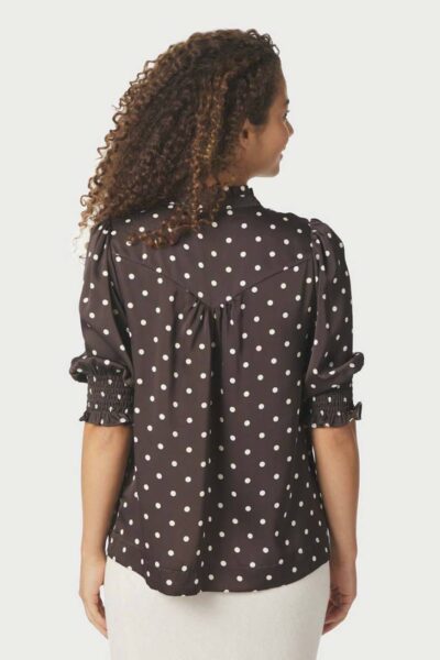 Diana dot blouse dark brown Neo Noir