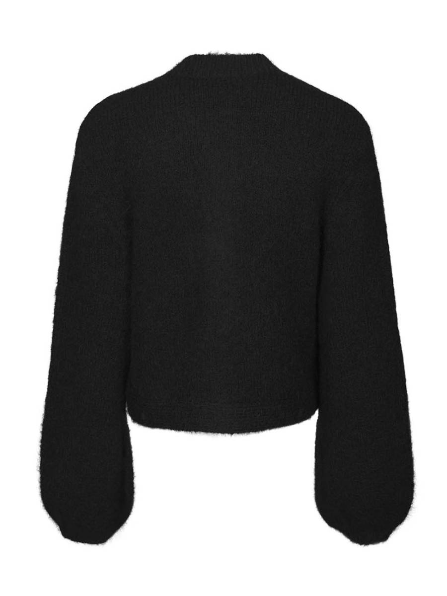 Gio fluffy knit cardigan black Neo Noir - Afbeelding 4
