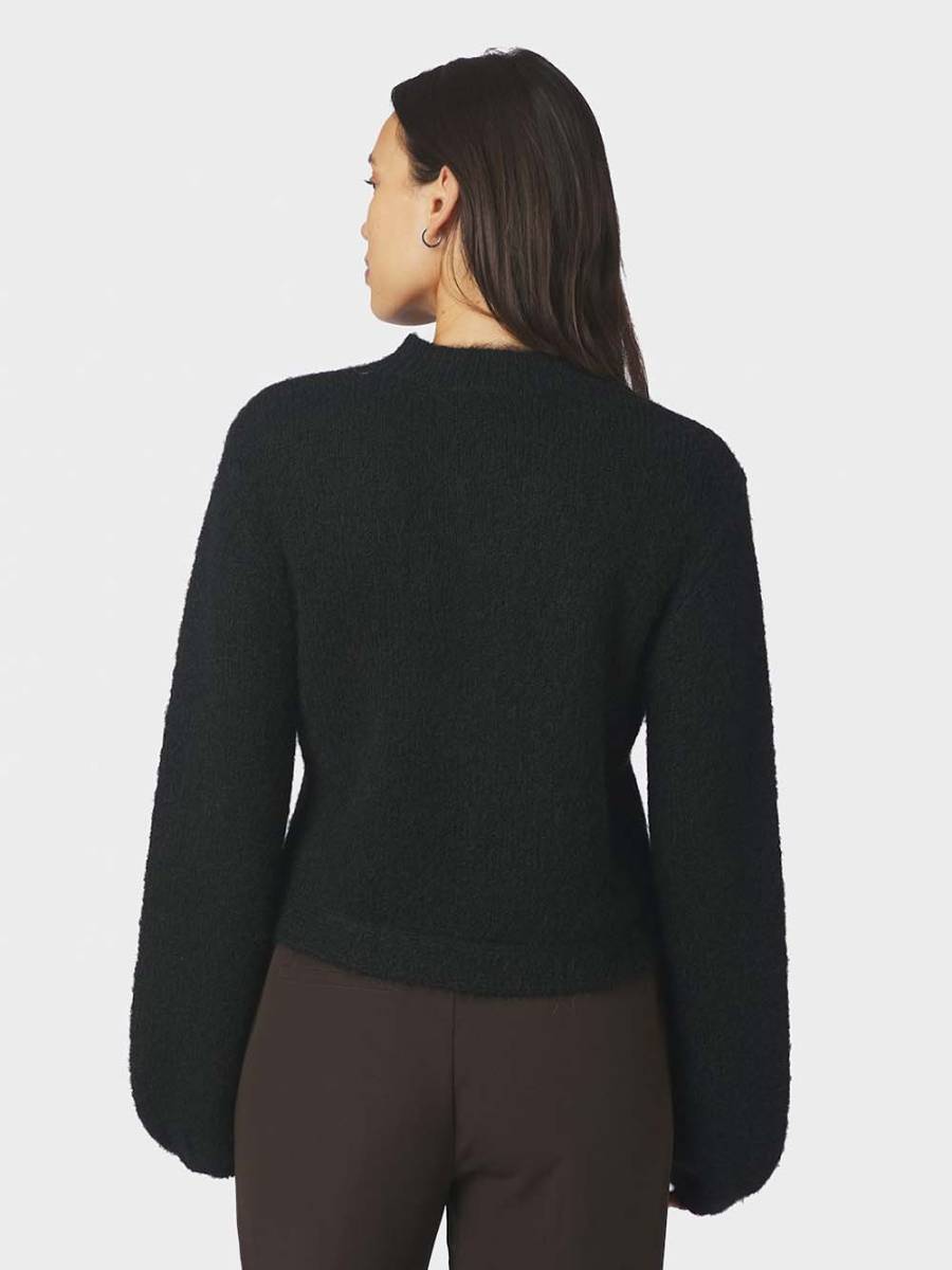 Gio fluffy knit cardigan black Neo Noir - Afbeelding 2