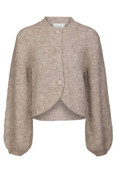 Gio fluffy knit cardigan beige melange Neo Noir