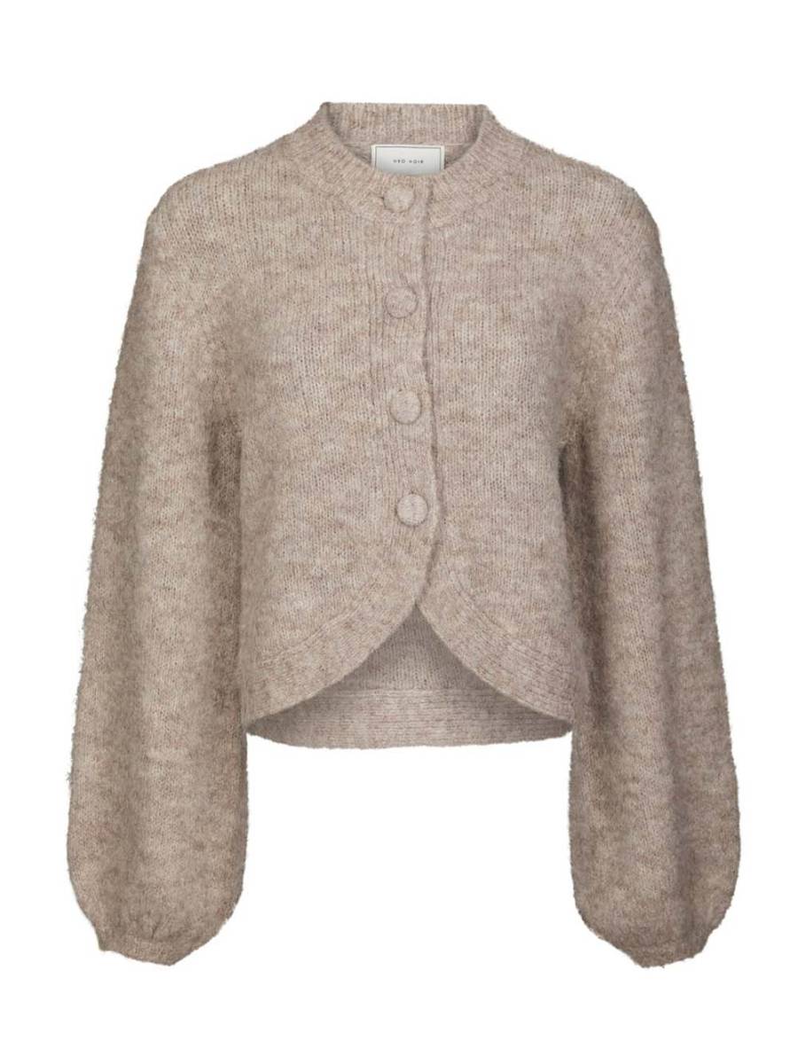 Gio fluffy knit cardigan beige melange Neo Noir - Afbeelding 5