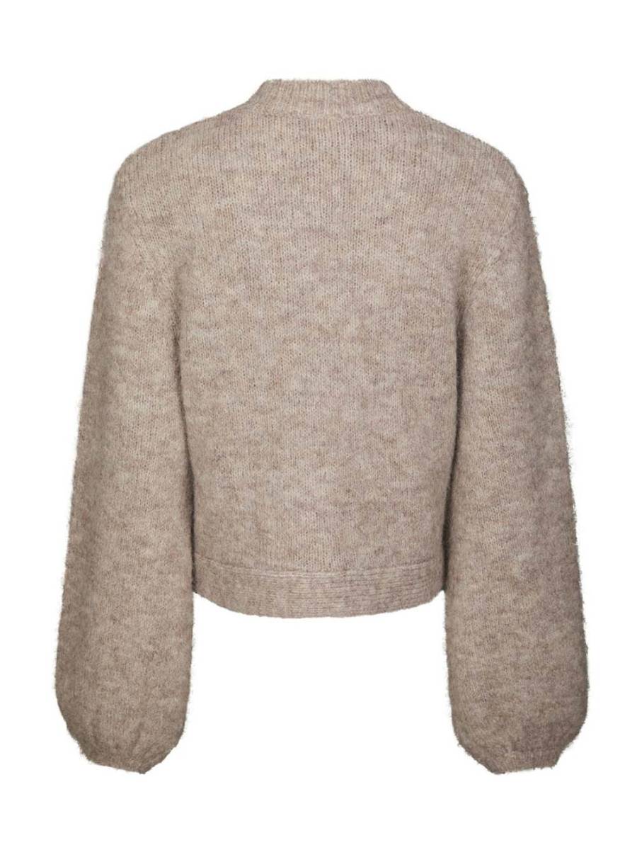 Gio fluffy knit cardigan beige melange Neo Noir - Afbeelding 6
