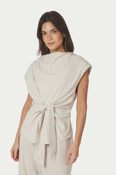 Katarim crepe top ivory Neo Noir