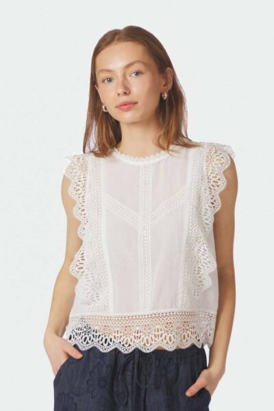 Samia lace top white Neo Noir
