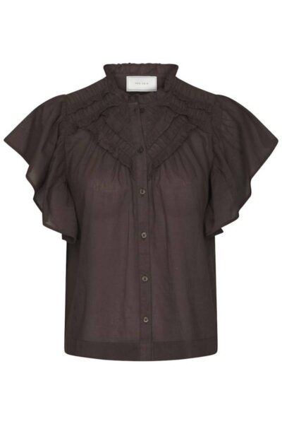 Vinsa voile top dark brown Neo Noir