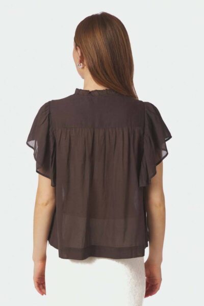 Vinsa voile top dark brown Neo Noir