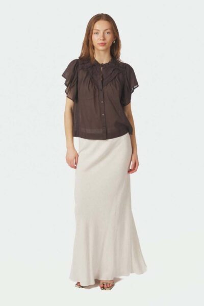 Vinsa voile top dark brown Neo Noir