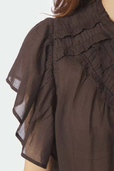 Vinsa voile top dark brown Neo Noir