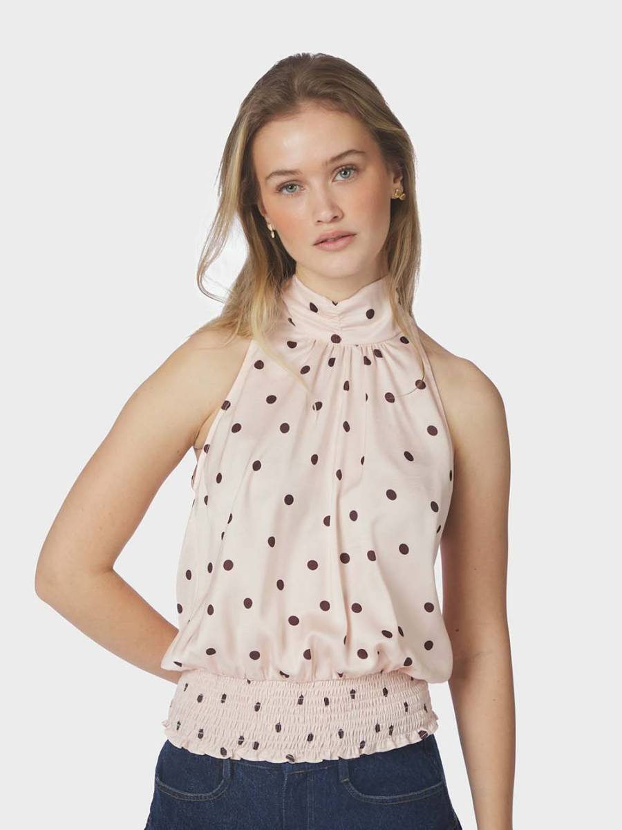 Jos big dot top light pink Neo Noir - Afbeelding 2