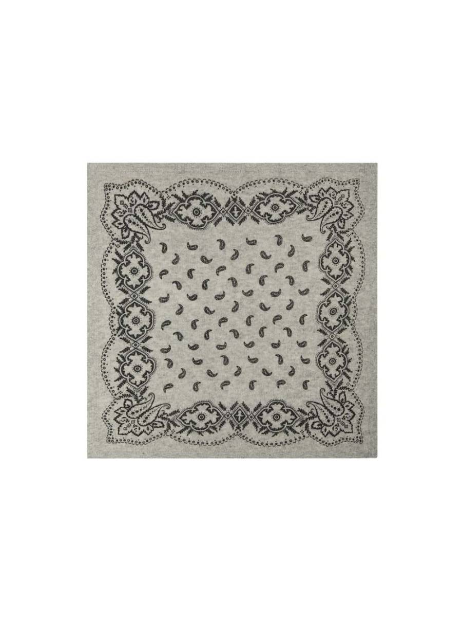 Adelina paisley knit scarf grey mel. Neo Noir - Afbeelding 3