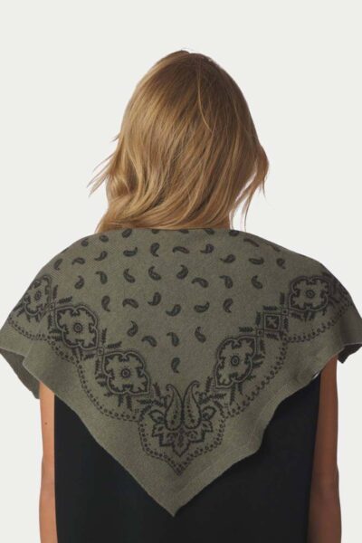 Adelina paisley knit scarf army Neo Noir