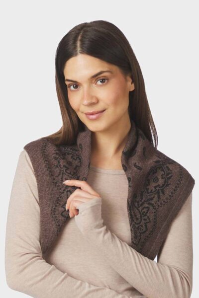 Adelina paisley knit scarf brown Neo Noir