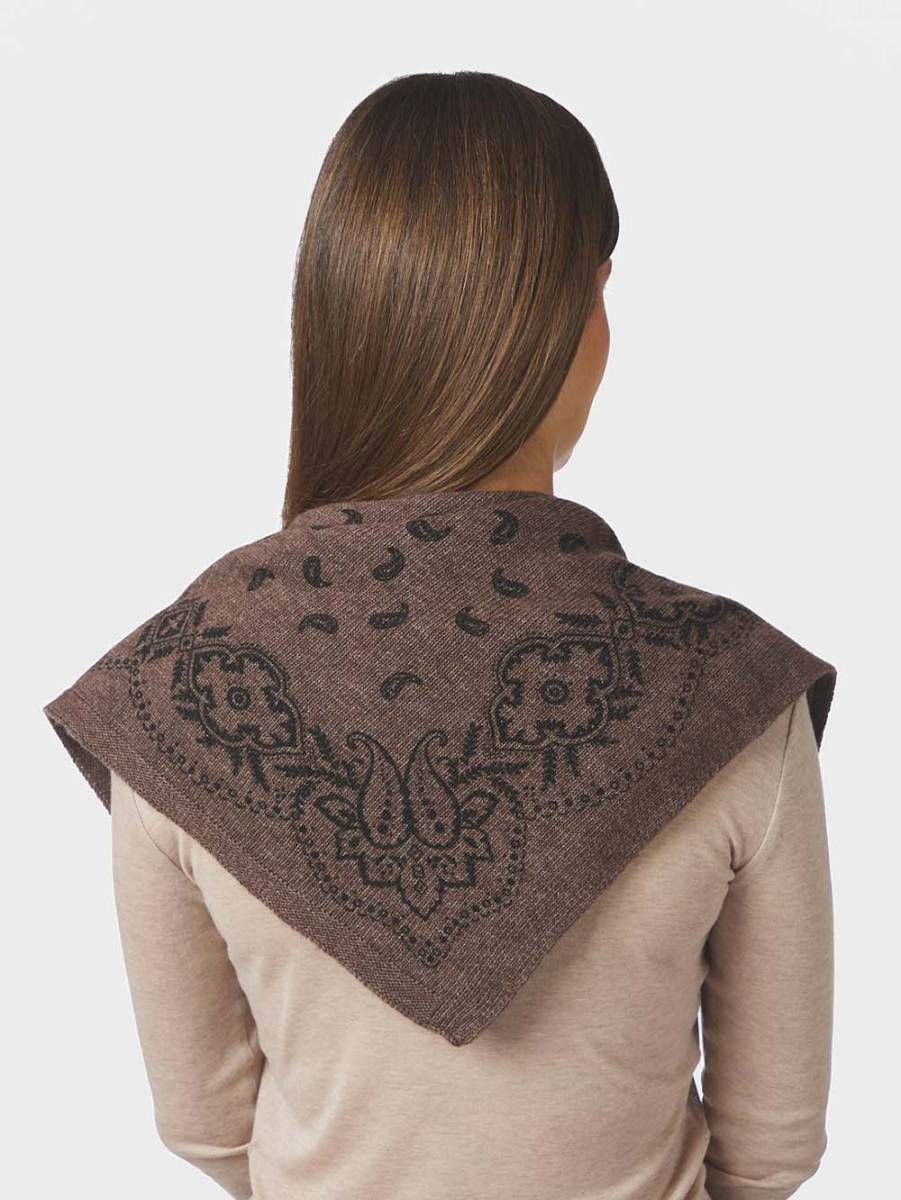 Adelina paisley knit scarf brown Neo Noir - Afbeelding 4