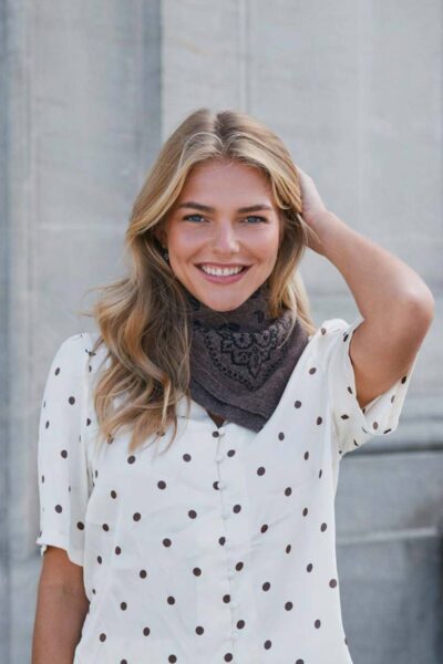 Adelina paisley knit scarf brown Neo Noir