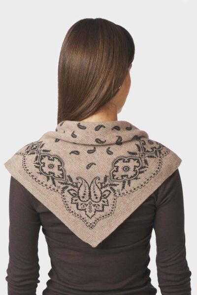 Adelina paisley knit scarf beige melange Neo Noir