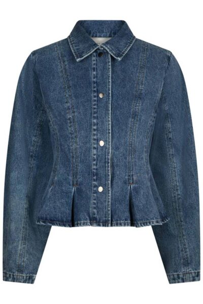Rivora denim peplum jacket blue Neo Noir