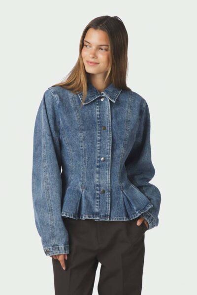 Rivora denim peplum jacket blue Neo Noir
