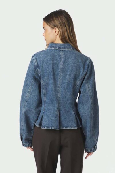 Rivora denim peplum jacket blue Neo Noir