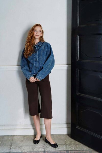 Rivora denim peplum jacket blue Neo Noir