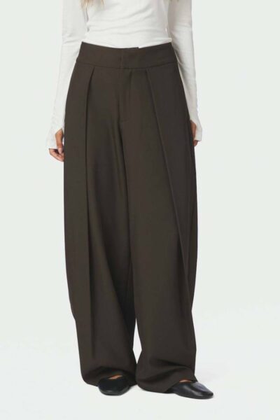 Lucille structure pants dark brown Neo Noir