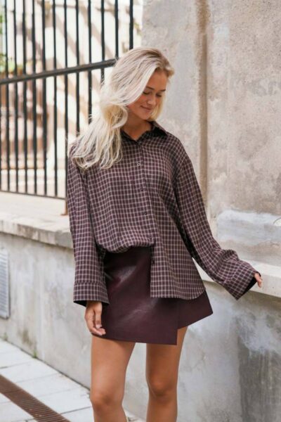 Anella check shirt chocolate Neo Noir