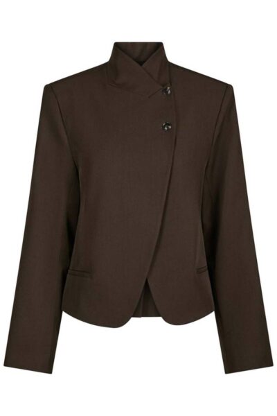 Tiria structure blazer dark brown Neo Noir