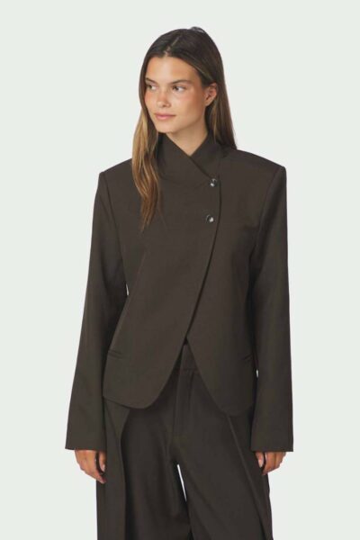 Tiria structure blazer dark brown Neo Noir