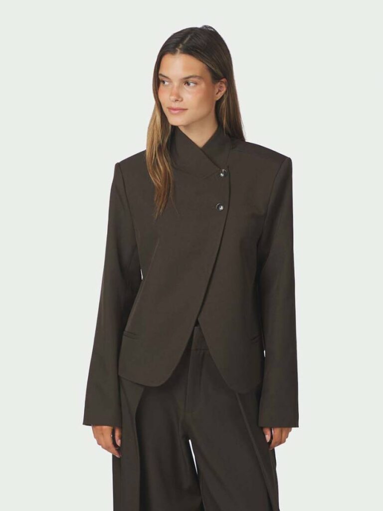 Tiria structure blazer dark brown Neo Noir