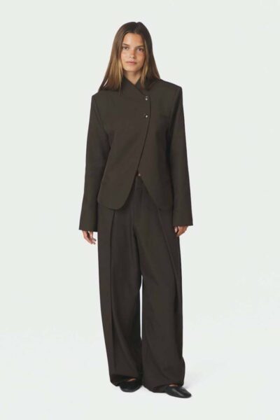 Tiria structure blazer dark brown Neo Noir