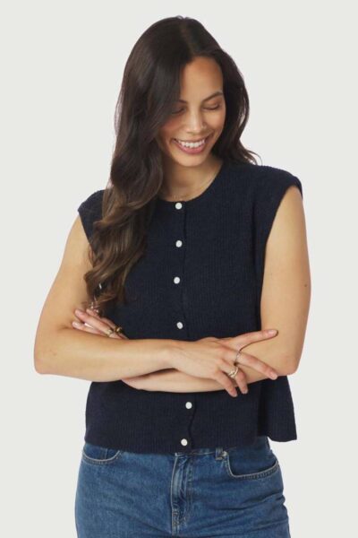 Everest knit vest navy Neo Noir