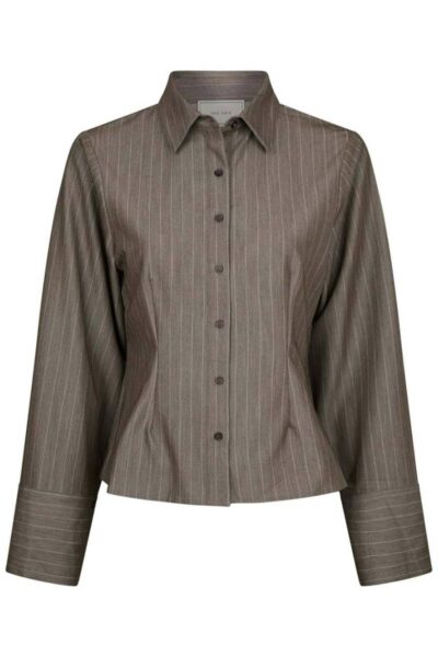 Rosa pinstripe melange shirt dusty brown Neo Noir