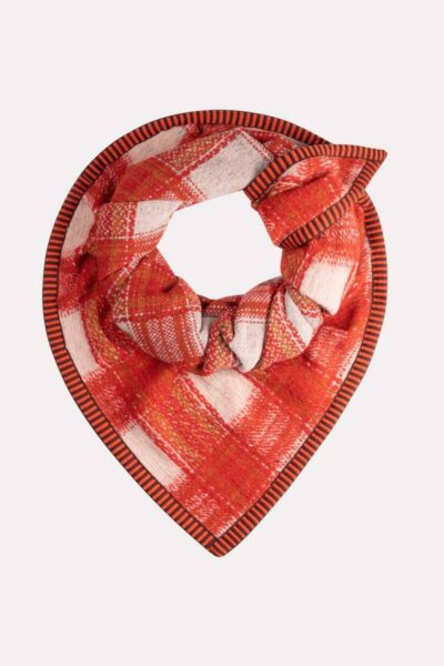 Shawl checks scarlet red Pom Amsterdam