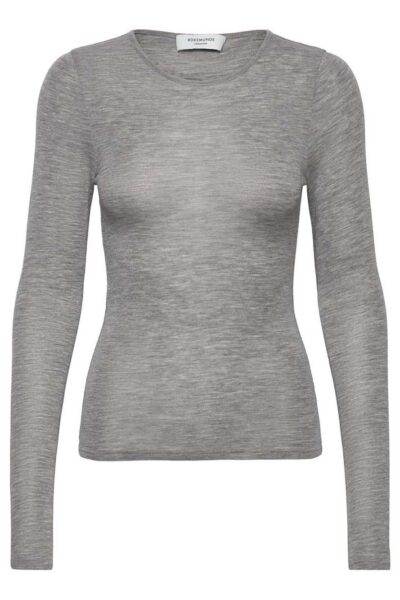 Sara ls t-shirt light grey melange Rosemunde