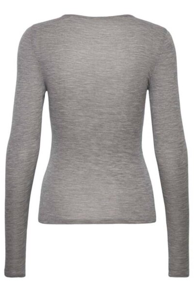 Sara ls t-shirt light grey melange Rosemunde