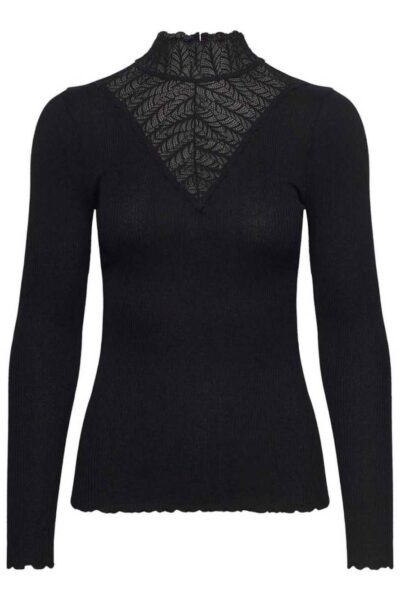 Beathe ls lace t-shirt black Rosemunde