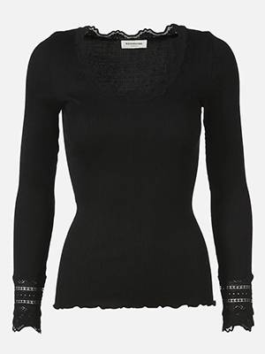 Benita silk t-shirt black Rosemunde