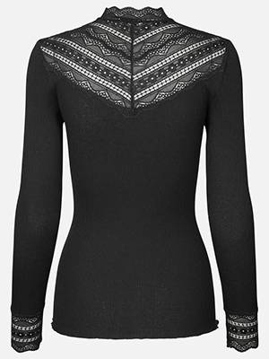 Benita silk t-shirt black Rosemunde