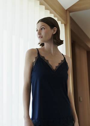 Strap top dark blue Rosemunde Copenhagen