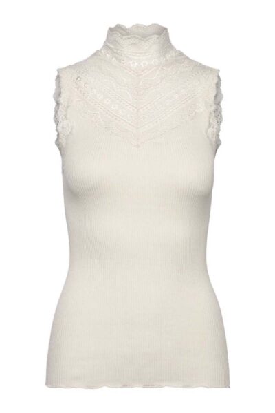 Benita sl turtleneck lace top ivory Rosemunde