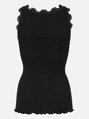 Rosemunde Copenhagen  Light Grey Lace Silk Top (Style 5357)