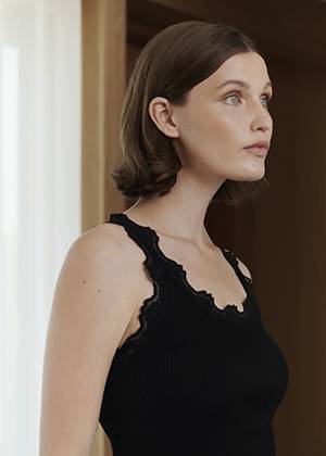 Silk top lace black Rosemunde Copenhagen