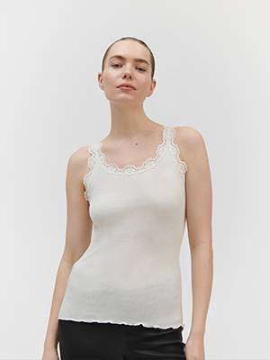 Silk top lace ivory Rosemunde Copenhagen