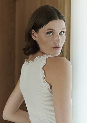 Silk top lace new white Rosemunde Copenhagen