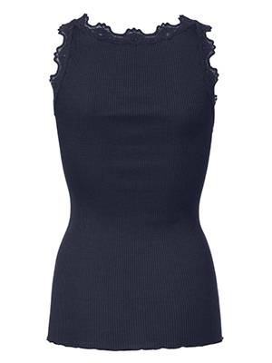 Silk top lace navy Rosemunde Copenhagen