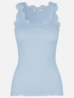 Silk top lace heather sky Rosemunde Copenhagen