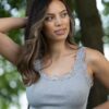 Silk top lace light grey mel. Rosemunde Copenhagen